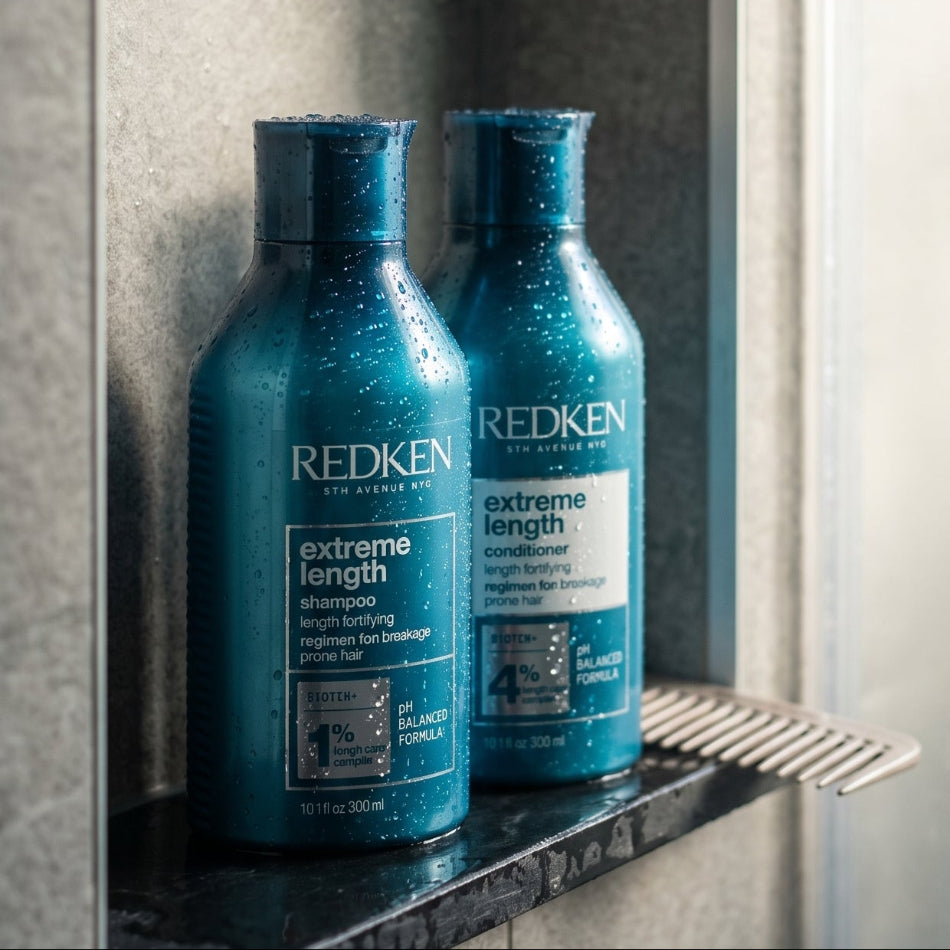 Growing longer, stronger hair starts in the shower. This salon-favourite duo pairs the Extreme Length Shampoo and Conditioner (300ml each) to build resilience from root to tip — helping you retain length, reduce breakage, and get visibly healthier hair over time. Used consistently as part of the full Extreme Length system, it can support up to 6 inches of growth in a year.
