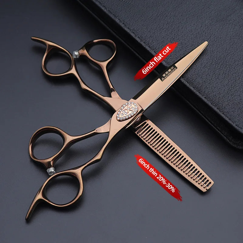Hairdressing Scissors 6 Inch Hairdresser's Scissors Professional Barber Set Haircuts Pair Of Scissors Hair Scissors Custom Logo - On Line Hair Depot