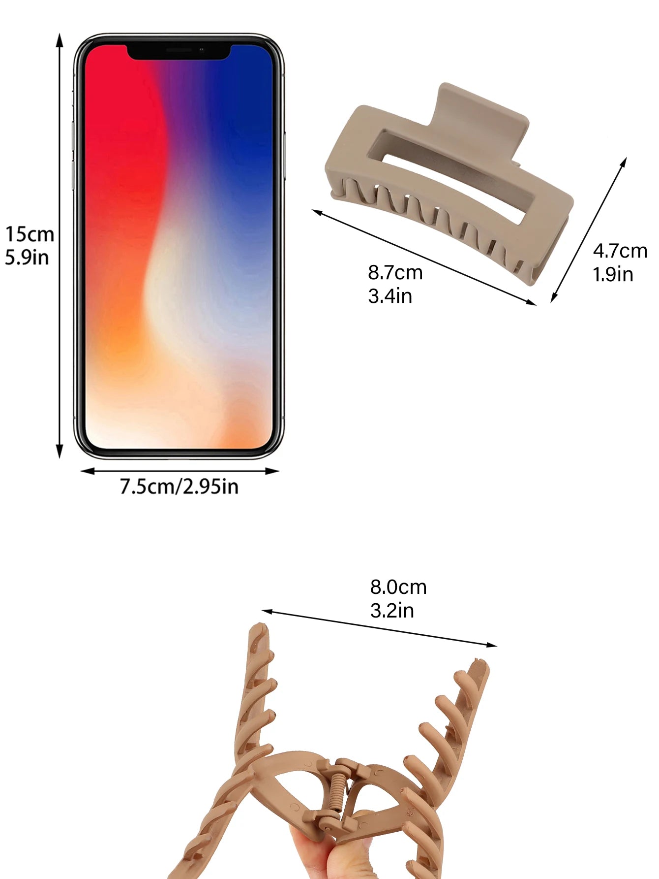 5 Pcs Mixed Colors And Shapes Big Hair Claw Clips for Women Girls Thin Thick Curly Hair, Strong Hold Jaw Clips. - On Line Hair Depot