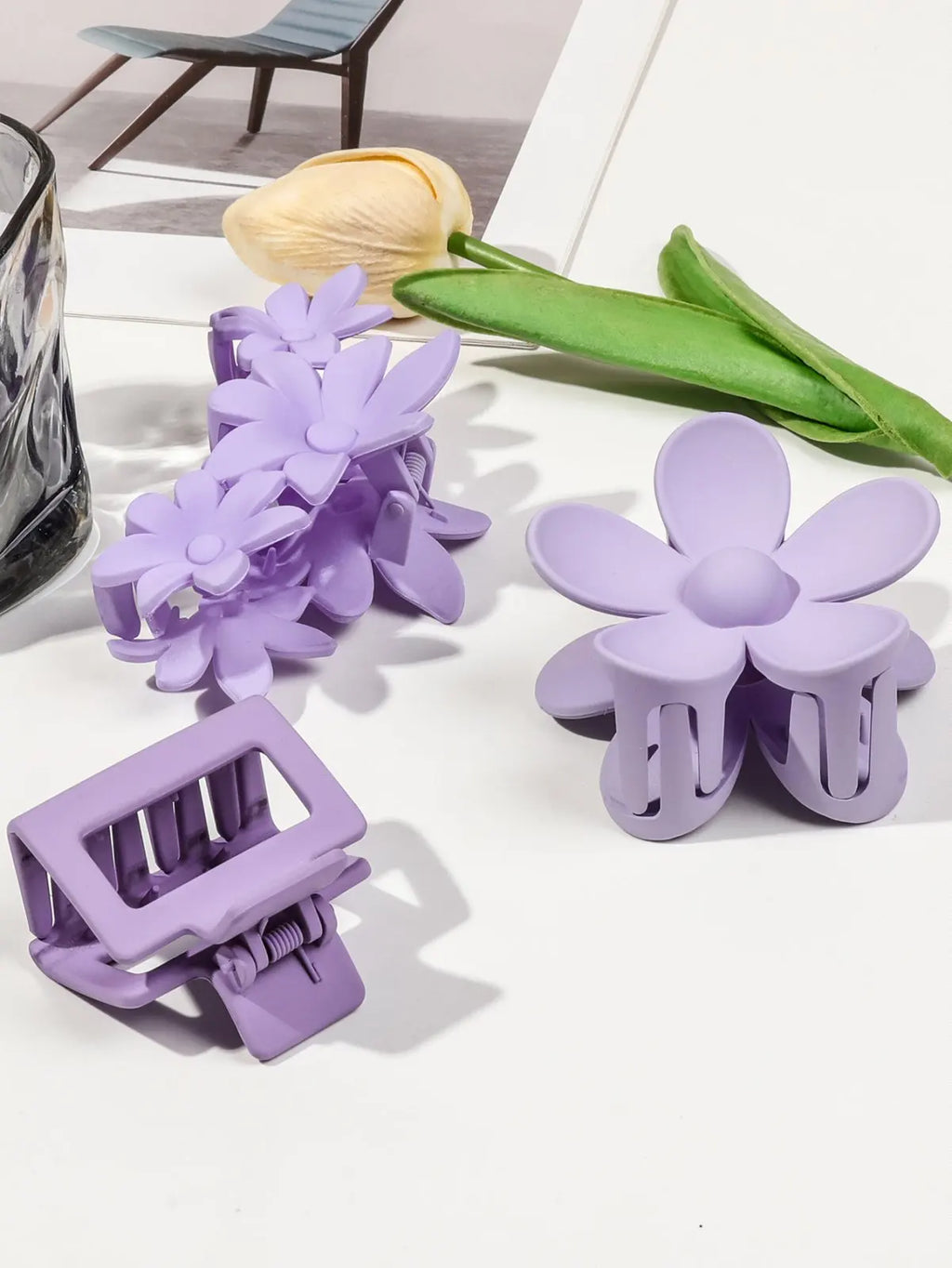 5 Pcs Mixed Colors And Shapes Big Hair Claw Clips for Women Girls Thin Thick Curly Hair, Strong Hold Jaw Clips. - On Line Hair Depot