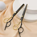 2pcs/ Hairdressing scissors Set - Hairdressing scissors, flat bangs, thin and broken hair, tooth clippers, hairstyle accessories - On Line Hair Depot