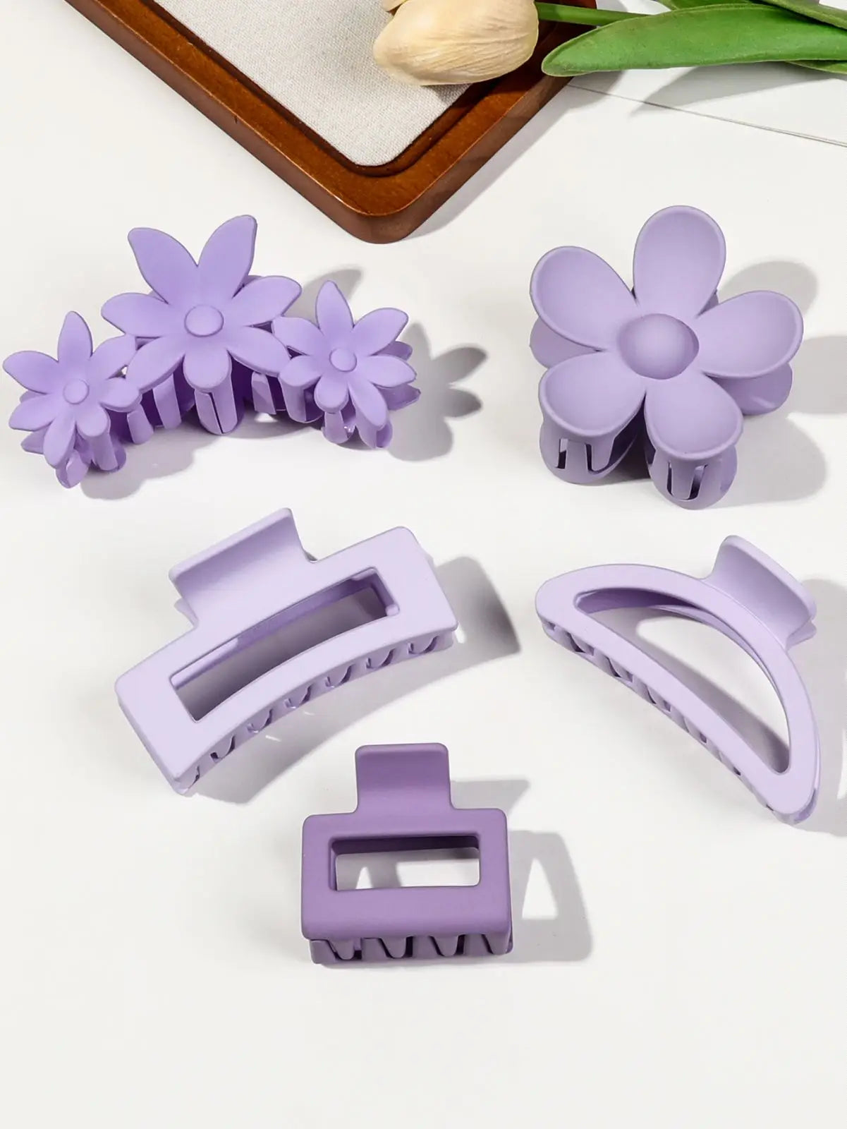 5 Pcs Mixed Colors And Shapes Big Hair Claw Clips for Women Girls Thin Thick Curly Hair, Strong Hold Jaw Clips. - On Line Hair Depot