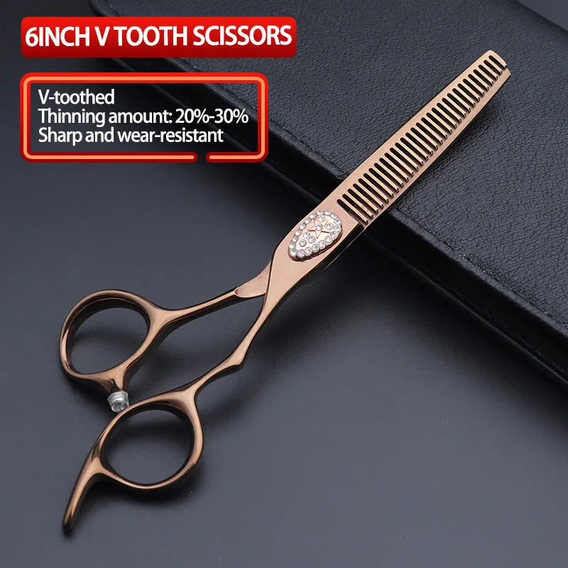 Hairdressing Scissors 6 Inch Hairdresser's Scissors Professional Barber Set Haircuts Pair Of Scissors Hair Scissors Custom Logo - On Line Hair Depot