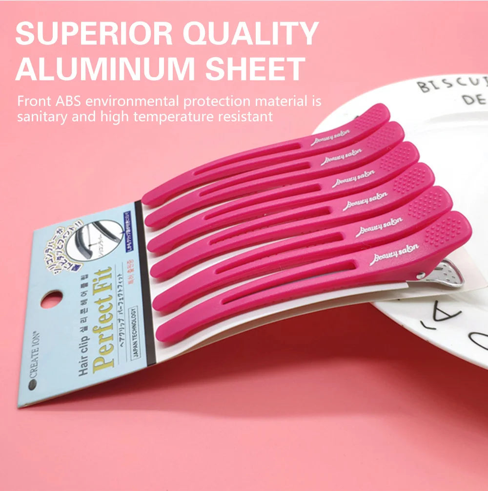 6PCS Hairdressing Professional Salon Hair Extension Clips Hairdressers Non-marking Hair Clips Hairdressers Styling Accessories - On Line Hair Depot