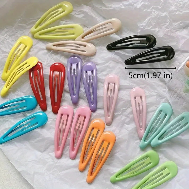 20pcs pastel-colored, cute, colorful hair clips for girls, stylish, cartoon-themed, children's hair accessories - On Line Hair Depot
