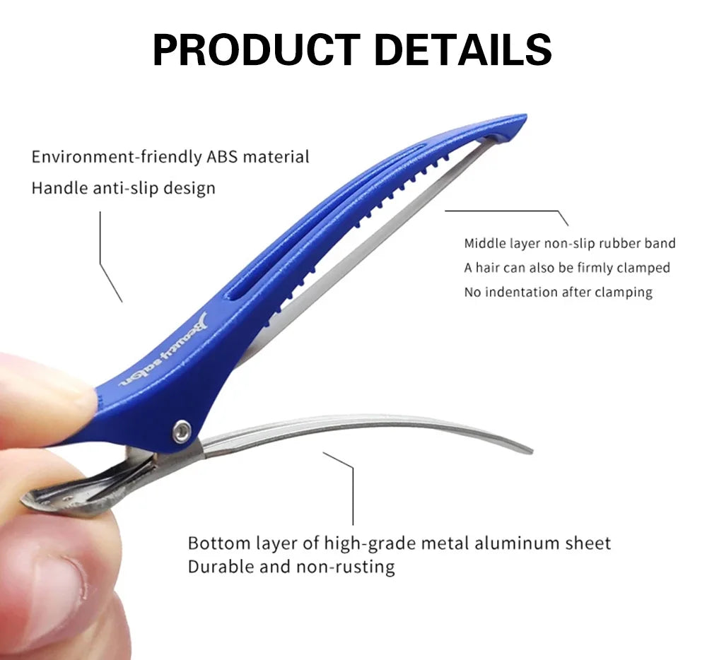 6PCS Hairdressing Professional Salon Hair Extension Clips Hairdressers Non-marking Hair Clips Hairdressers Styling Accessories - On Line Hair Depot