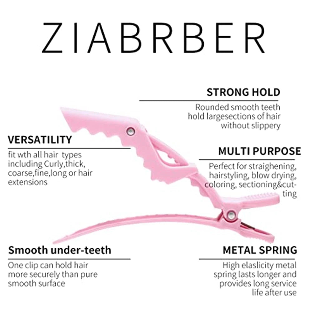 Pink Pro Barber Hair Clips Hairdressing Clamps Claw Hair Sectioning Clip For Salon Hairstyling Hairdresser Accessories - On Line Hair Depot