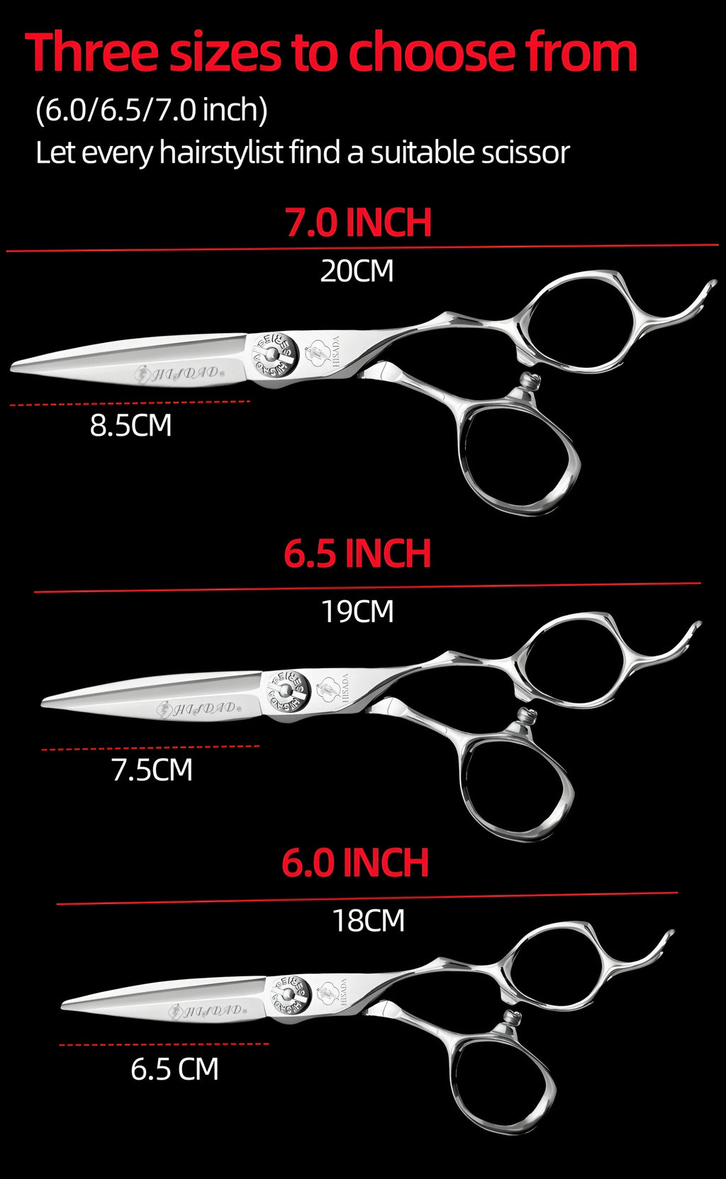 HISADA Hairdressing scissors	barber Scissors professional hairdressing scissors %10-15-40-45% Inch scissors VG10 material - On Line Hair Depot