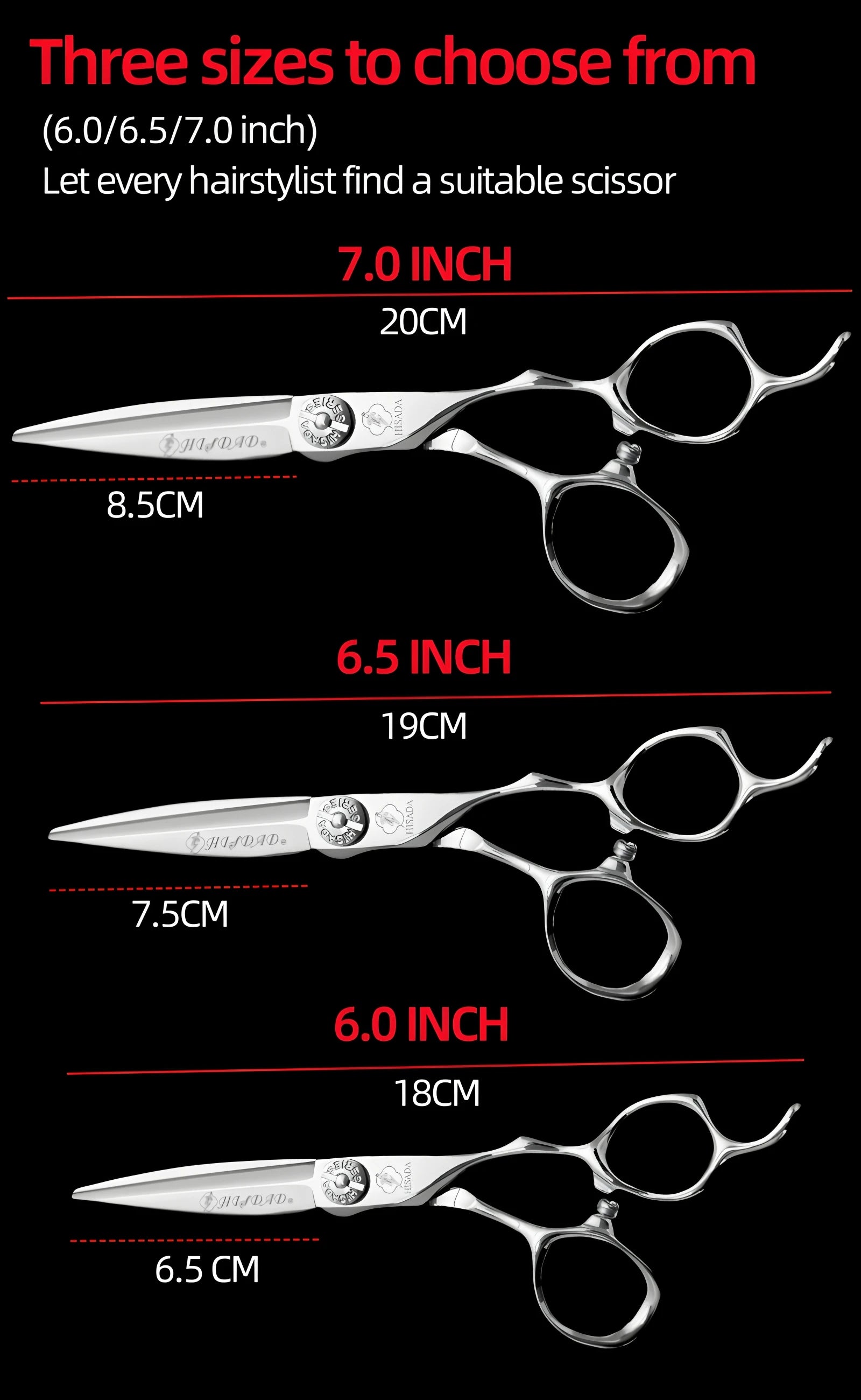 HISADA Hairdressing scissors	barber Scissors professional hairdressing scissors %10-15-40-45% Inch scissors VG10 material - On Line Hair Depot