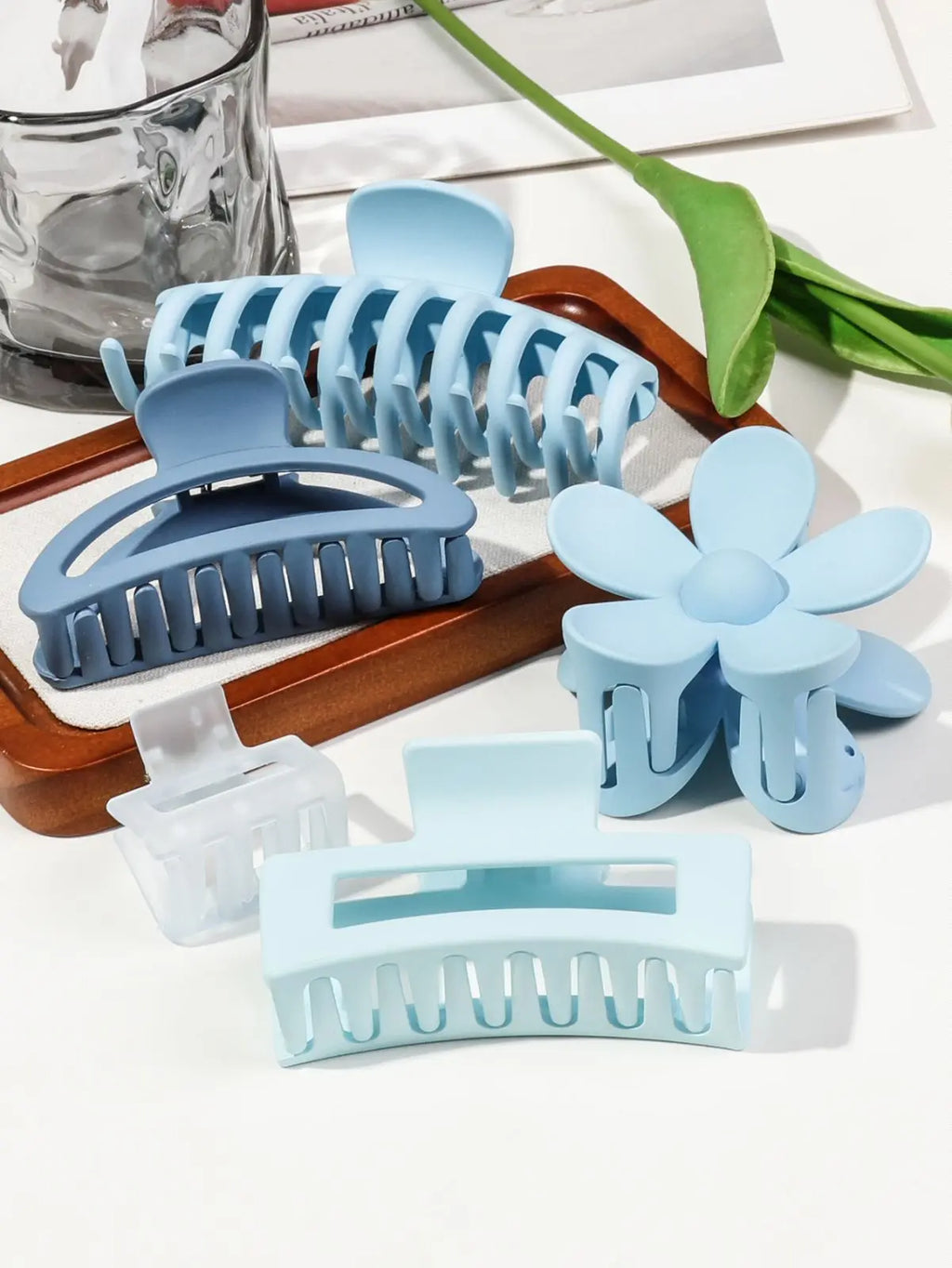 5 Pcs Mixed Colors And Shapes Big Hair Claw Clips for Women Girls Thin Thick Curly Hair, Strong Hold Jaw Clips. - On Line Hair Depot