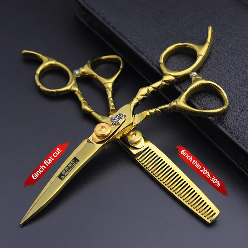 Hairdressing Scissors 6 Inch Hairdresser's Scissors Professional Barber Set Haircuts Pair Of Scissors Hair Scissors Custom Logo - On Line Hair Depot