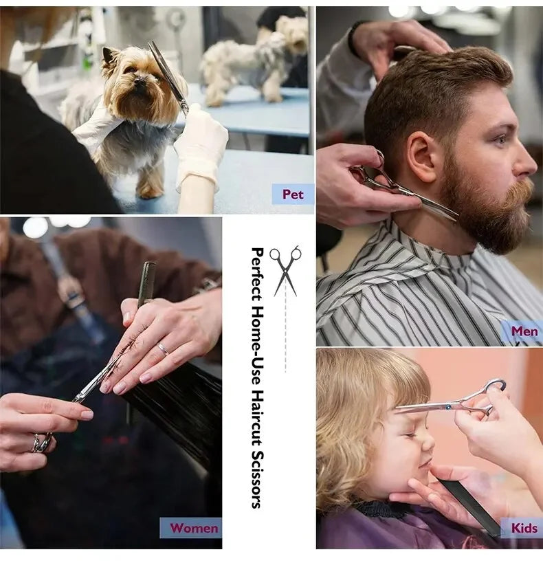 Hairdressing Scissors Stainless Steel Professional Hairdressing Scissors Cutting Thinning Scissors Barber Shear Home Salon - On Line Hair Depot