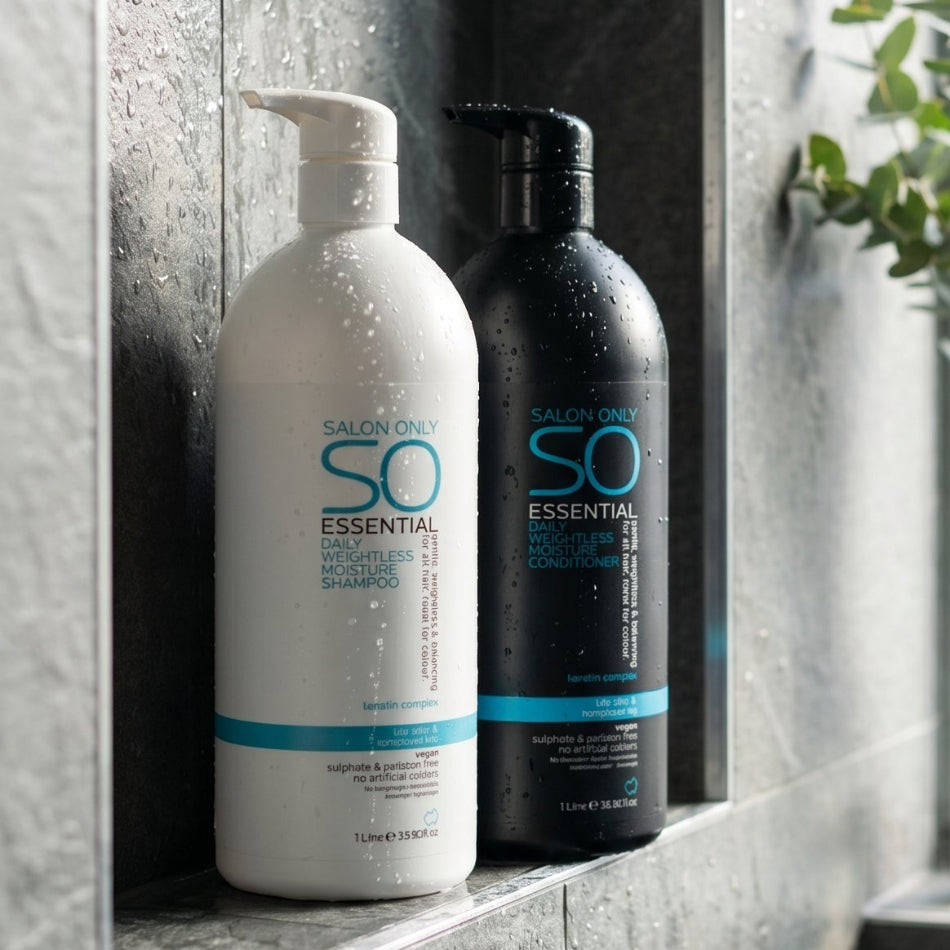 O Essential Shampoo &amp; Conditioner 1 Litre Duo Pack

Gentle, weightless daily hair care for all hair types. This perfectly balanced duo provides light moisture and nourishment without weighing hair down, leaving it soft, refreshed, and beautifully manageable every day.