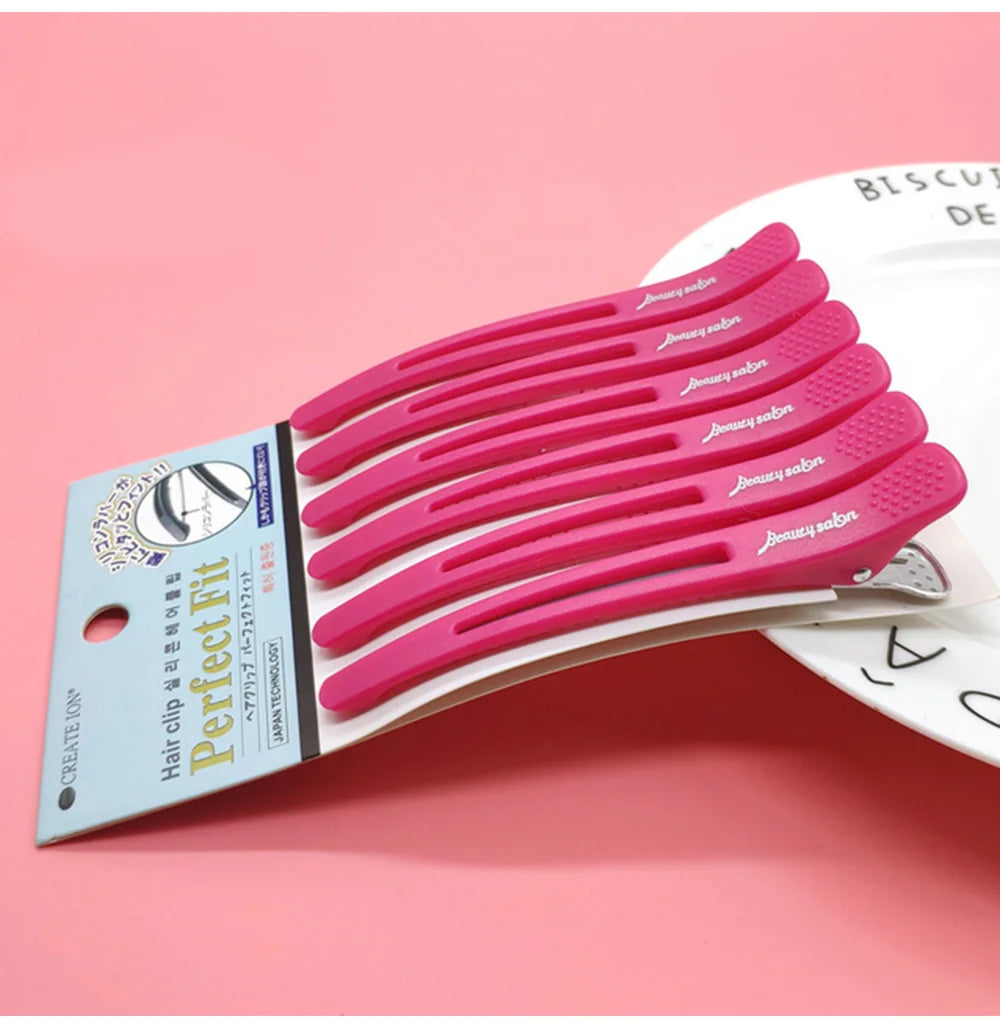 6PCS Hairdressing Professional Salon Hair Extension Clips Hairdressers Non-marking Hair Clips Hairdressers Styling Accessories - On Line Hair Depot