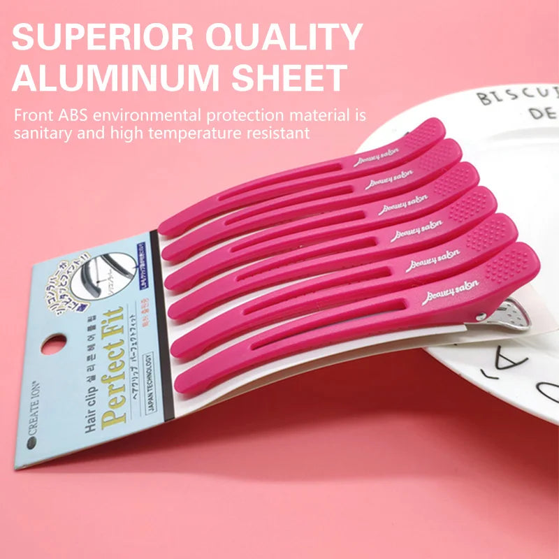 6PCS Hairdressing Professional Salon Hair Extension Clips Hairdressers Non-marking Hair Clips Hairdressers Styling Accessories - On Line Hair Depot