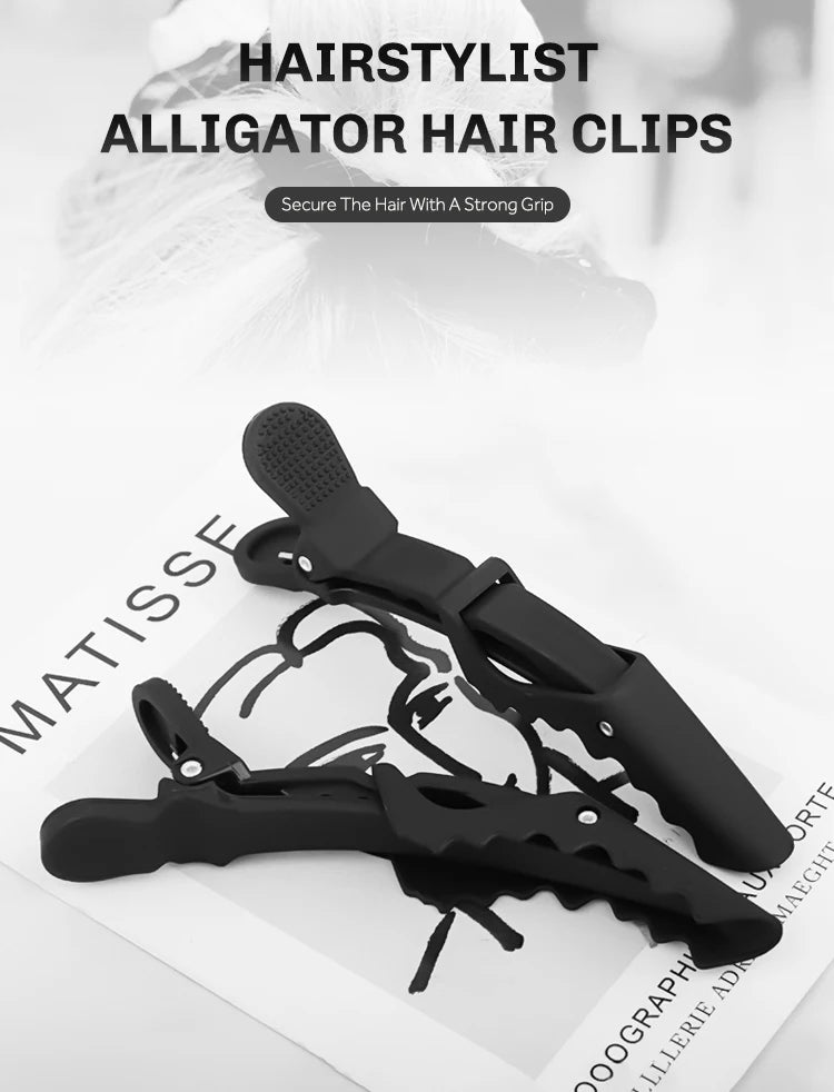 6pcs/lot Hair Clip Hairdressing Clamps Claw Section Alligator Clips Barber For Salon Styling Hair Accessories Hairpin For Women - On Line Hair Depot