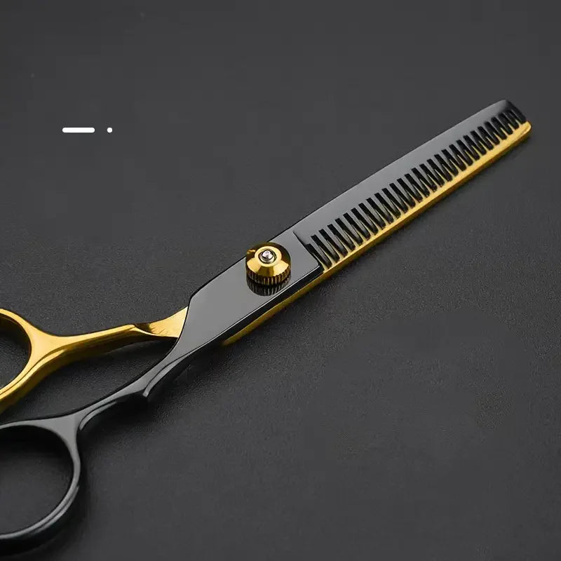 2pcs/ Hairdressing scissors Set - Hairdressing scissors, flat bangs, thin and broken hair, tooth clippers, hairstyle accessories - On Line Hair Depot