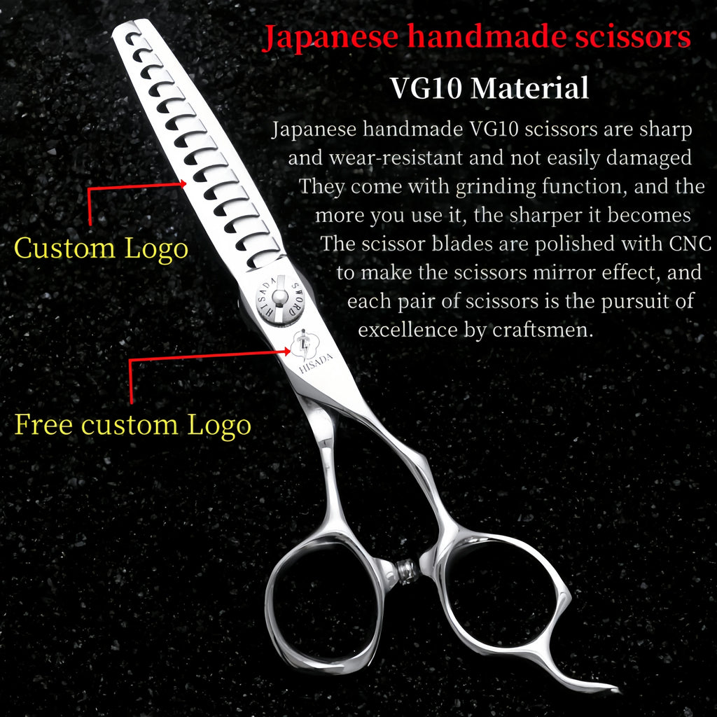 HISADA Hairdressing scissors	barber Scissors professional hairdressing scissors %10-15-40-45% Inch scissors VG10 material - On Line Hair Depot