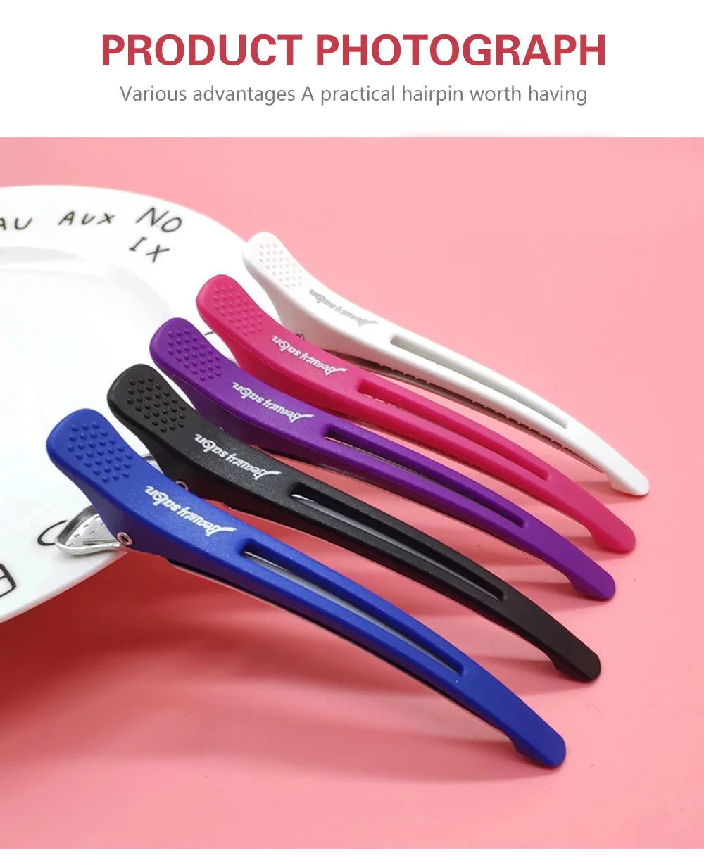 6PCS Hairdressing Professional Salon Hair Extension Clips Hairdressers Non-marking Hair Clips Hairdressers Styling Accessories - On Line Hair Depot