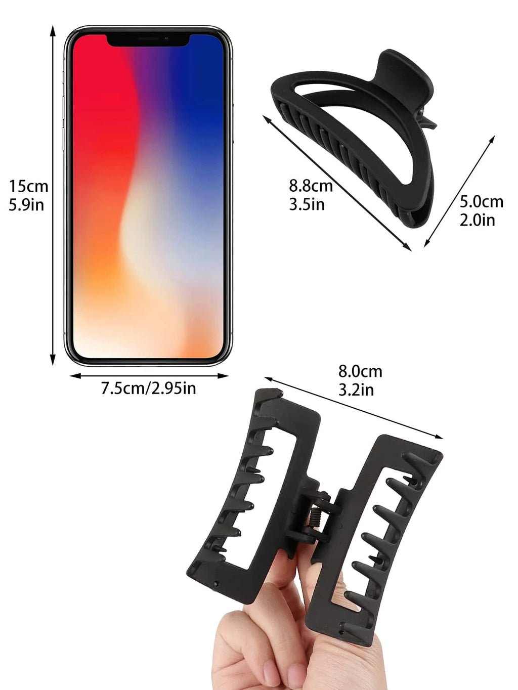 5 Pcs Mixed Colors And Shapes Big Hair Claw Clips for Women Girls Thin Thick Curly Hair, Strong Hold Jaw Clips. - On Line Hair Depot