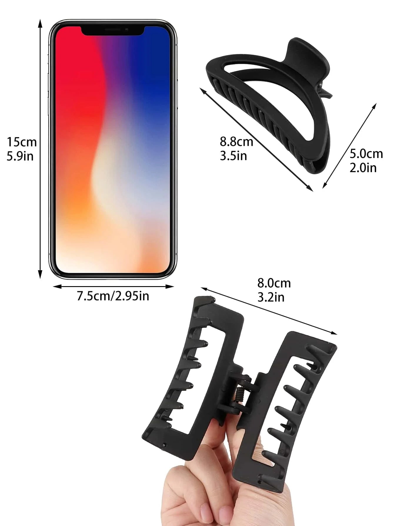 5 Pcs Mixed Colors And Shapes Big Hair Claw Clips for Women Girls Thin Thick Curly Hair, Strong Hold Jaw Clips. - On Line Hair Depot