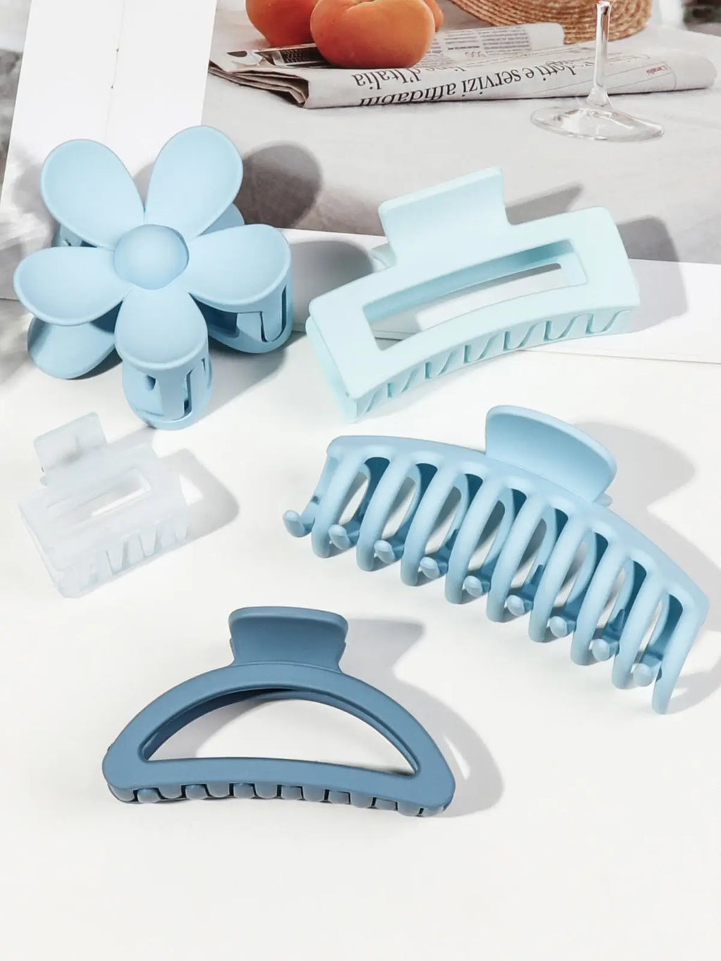 5 Pcs Mixed Colors And Shapes Big Hair Claw Clips for Women Girls Thin Thick Curly Hair, Strong Hold Jaw Clips. - On Line Hair Depot