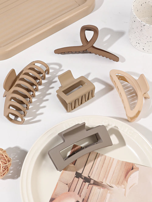 5 Pcs Mixed Colors And Shapes Big Hair Claw Clips for Women Girls Thin Thick Curly Hair, Strong Hold Jaw Clips. - On Line Hair Depot