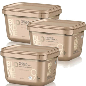 SCHWARZKOPF BLONDME Bleach Bond Enforcing Lightener 9+ Dust Free Powder trio Schwarzkopf Professional - On Line Hair Depot