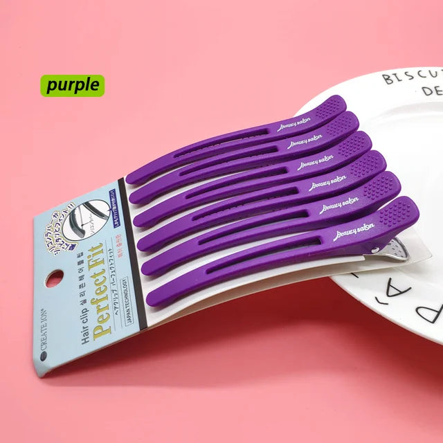 6PCS Hairdressing Professional Salon Hair Extension Clips Hairdressers Non-marking Hair Clips Hairdressers Styling Accessories - On Line Hair Depot