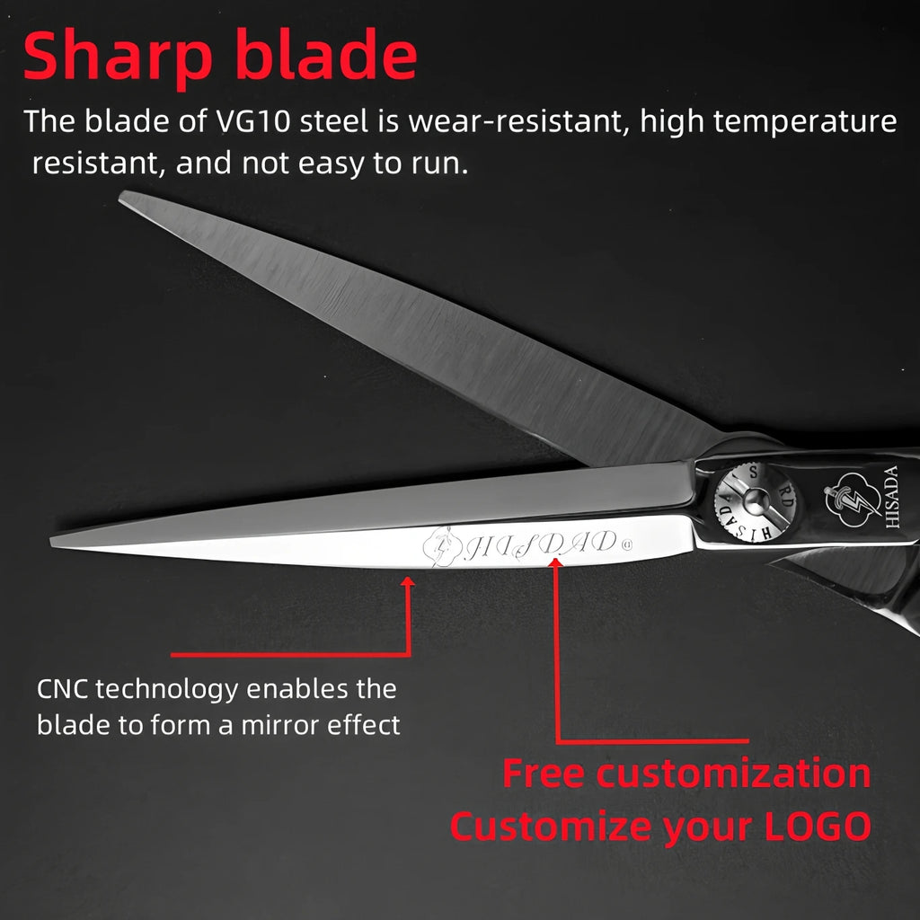 HISADA Hairdressing scissors	barber Scissors professional hairdressing scissors %10-15-40-45% Inch scissors VG10 material - On Line Hair Depot