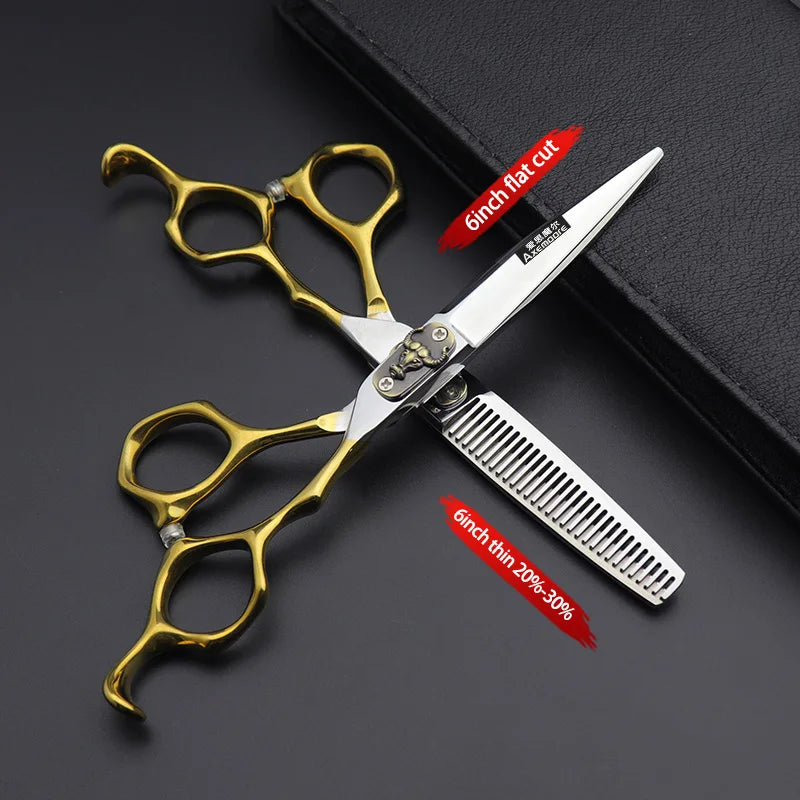 Hairdressing Scissors 6 Inch Hairdresser's Scissors Professional Barber Set Haircuts Pair Of Scissors Hair Scissors Custom Logo - On Line Hair Depot