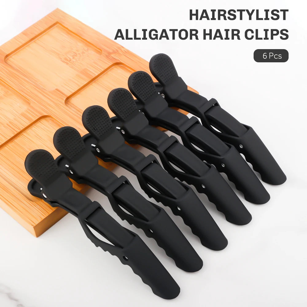 6pcs/lot Hair Clip Hairdressing Clamps Claw Section Alligator Clips Barber For Salon Styling Hair Accessories Hairpin For Women - On Line Hair Depot