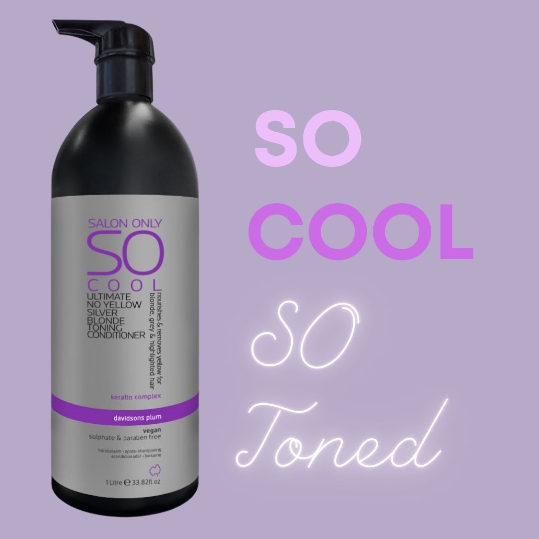SO Cool Ultimate Silver Blonde Toning Conditioner 1lt removes Yellow - On Line Hair Depot