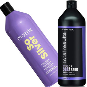 Matrix Total Results So Silver Shampoo and Color Obsessed Conditioner Duo
