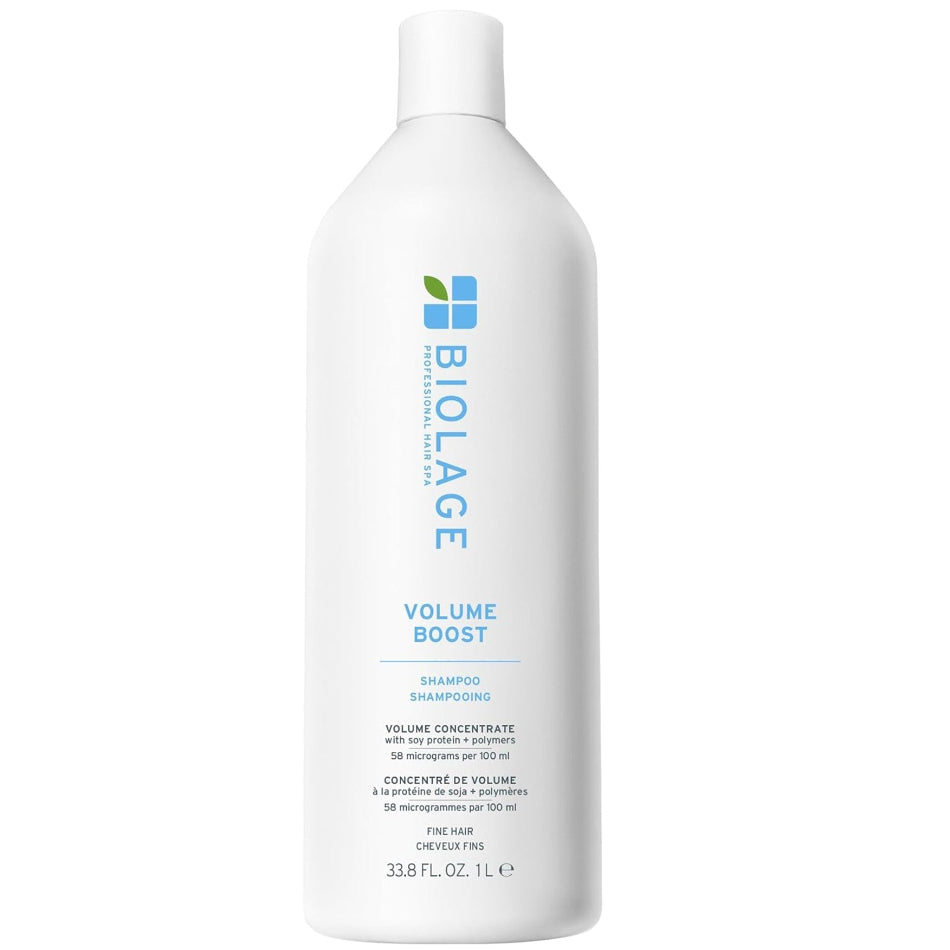 Inspired by nature's expanding cotton flower, the Matrix Biolage Volume Boost  is your fine hair's best friend — delivering long-lasting, weightless volume and luminous shine without the heaviness.