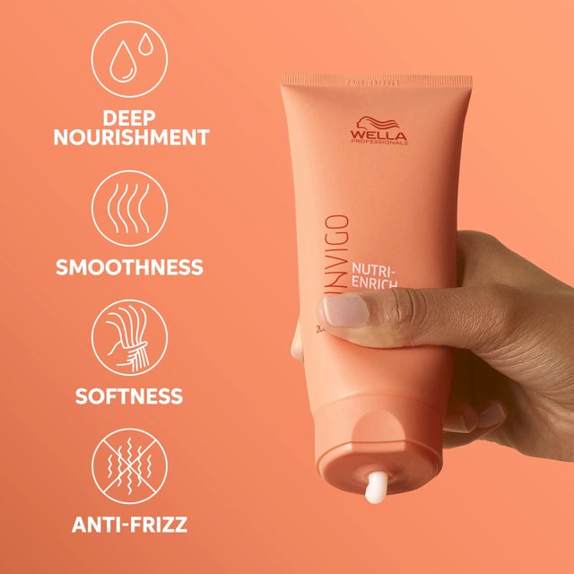 Wella Invigo Nutri Enrich Conditioner

Restore moisture and vitality to compromised hair with this deep nourishing conditioner from Wella Invigo. Enriched with the brand's proprietary Nutri-Enrich-Blend™—featuring goji berry packed with essential vitamins, minerals, and peptides—this formula delivers intensive hydration where it's needed most. Ideal for dry or stressed hair, it conditions gently while replenishing lost nutrients and restoring a healthy, revitalised appearance.