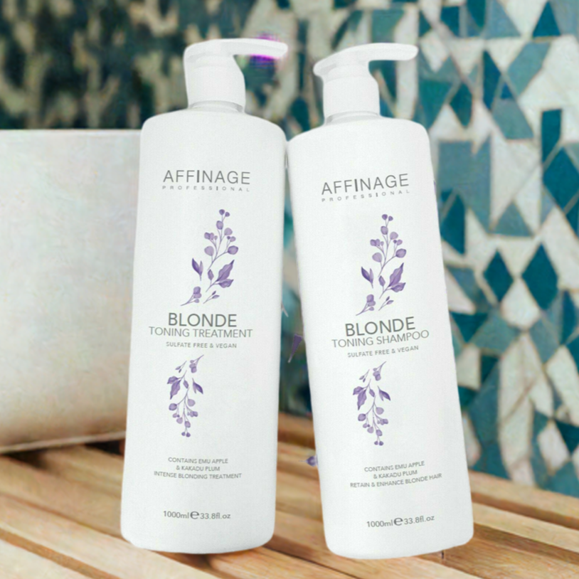 Affinage Blonde Toning Shampoo & Treatment 1000ml Duo - On Line Hair Depot