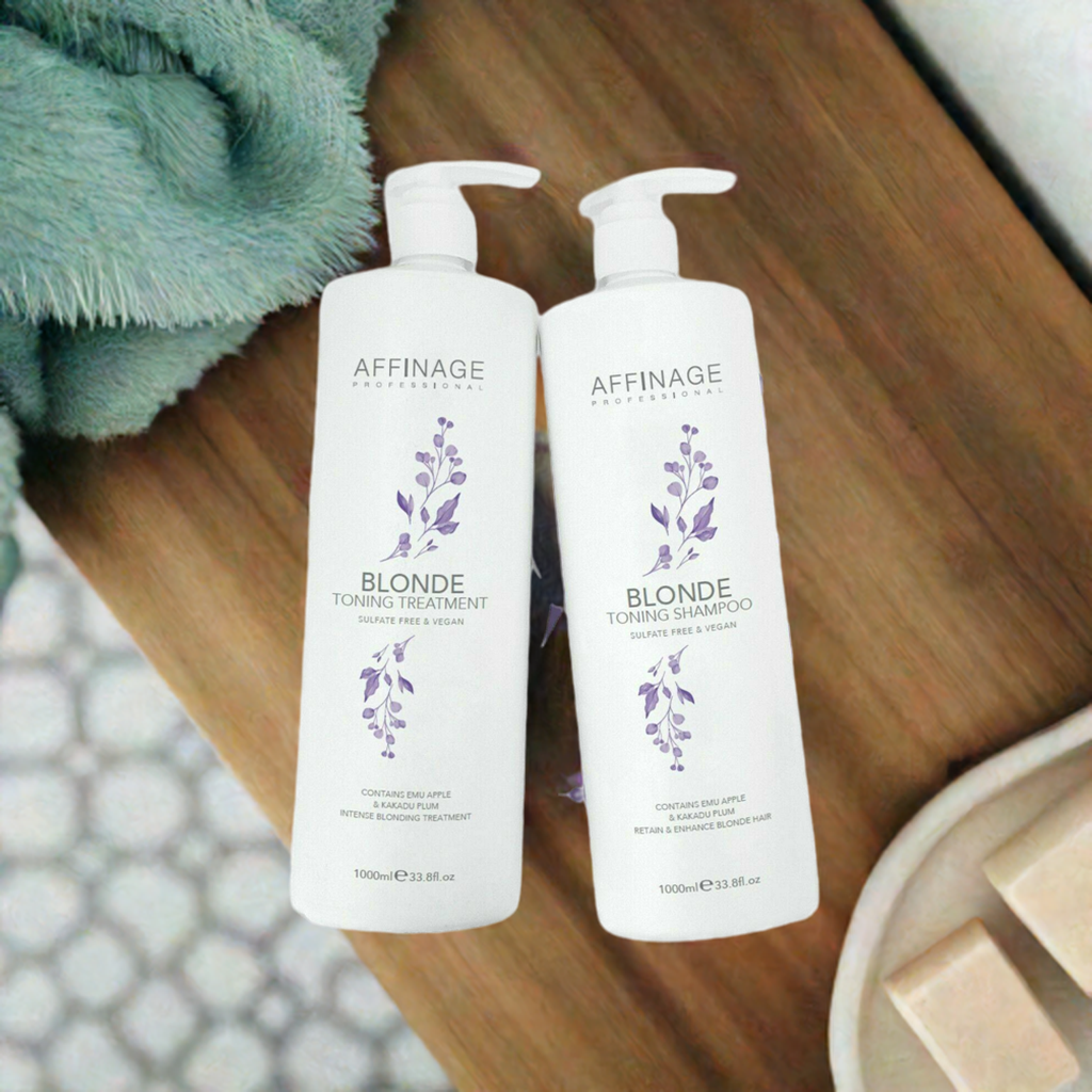 Affinage Blonde Toning Shampoo & Treatment 1000ml Duo - On Line Hair Depot