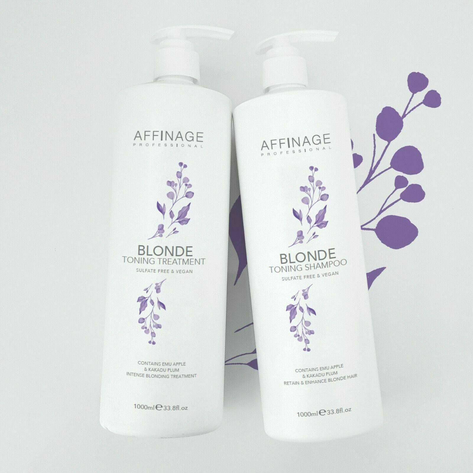 Affinage Blonde Toning Shampoo & Treatment 1000ml Duo - On Line Hair Depot