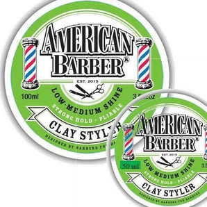 American Barber Clay Styler 1 x 100ml & 1 x 50ml Duo Mens Styling Medium Hold American Barber - On Line Hair Depot