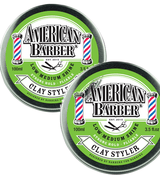 American Barber Clay Styler 100ml Duo Pack Mens Styling Medium Hold (2 x 100ml) American Barber - On Line Hair Depot