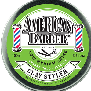 American Barber Clay Styler 100ml  Pack Mens Styling Medium Hold (1 x 100ml) - On Line Hair Depot