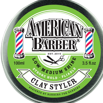 American Barber Clay Styler 100ml  Pack Mens Styling Medium Hold (1 x 100ml) American Barber - On Line Hair Depot
