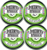 American Barber Clay Styler 100ml Quad Pack Mens Styling Medium Hold (4 x 100ml) - On Line Hair Depot