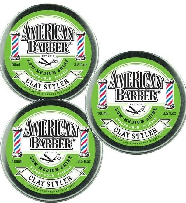 American Barber Clay Styler 100ml trio Pack - On Line Hair Depot