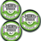 American Barber Clay Styler 100ml trio Pack Mens Styling Medium Hold (3 x 100ml) American Barber - On Line Hair Depot