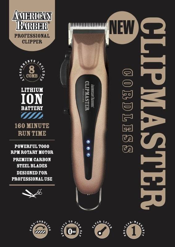 American Barber Clipmaster Cordless Clipper professional hairdresser Clippers Rose Gold - On Line Hair Depot