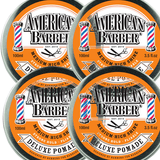 American Barber Deluxe Pomade 100ml quad Pack Mens Styling High Shine (4x100ml) American Barber - On Line Hair Depot