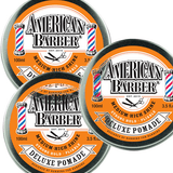 American Barber Deluxe Pomade 100ml trio Pack Mens Styling High Shine (3x100ml) American Barber - On Line Hair Depot