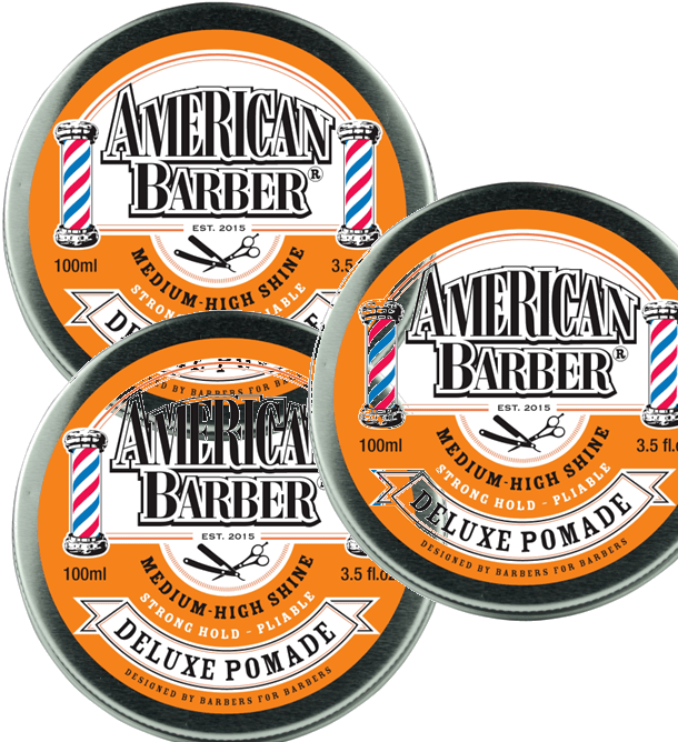 American Barber Deluxe Pomade 100ml trio Pack - On Line Hair Depot